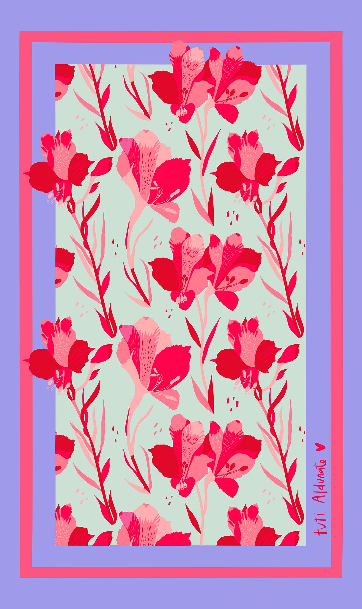 Paño de Cocina Patrón Astromelia