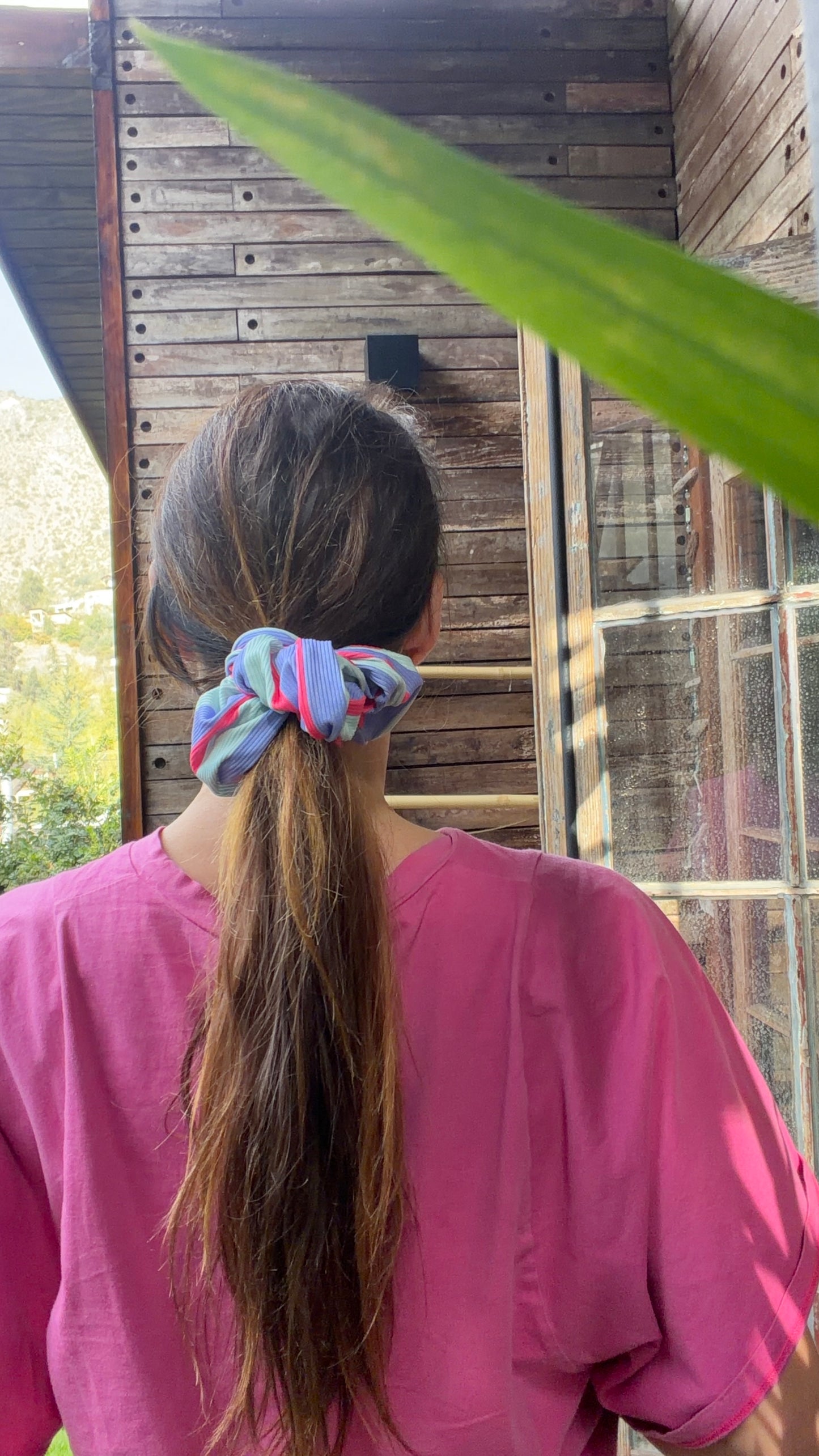 Scrunchie Líneas Rosa