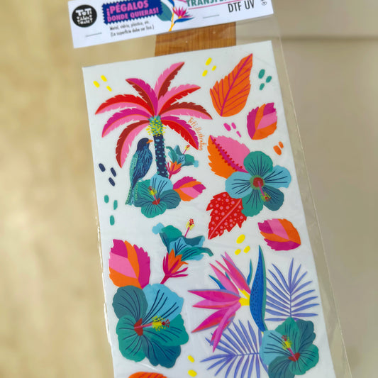 Stickers Transferibles "Mix tropical" (Large)