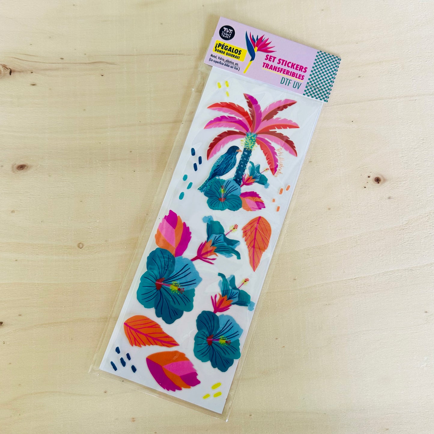 Stickers Transferibles "Mix tropical" (Medium)