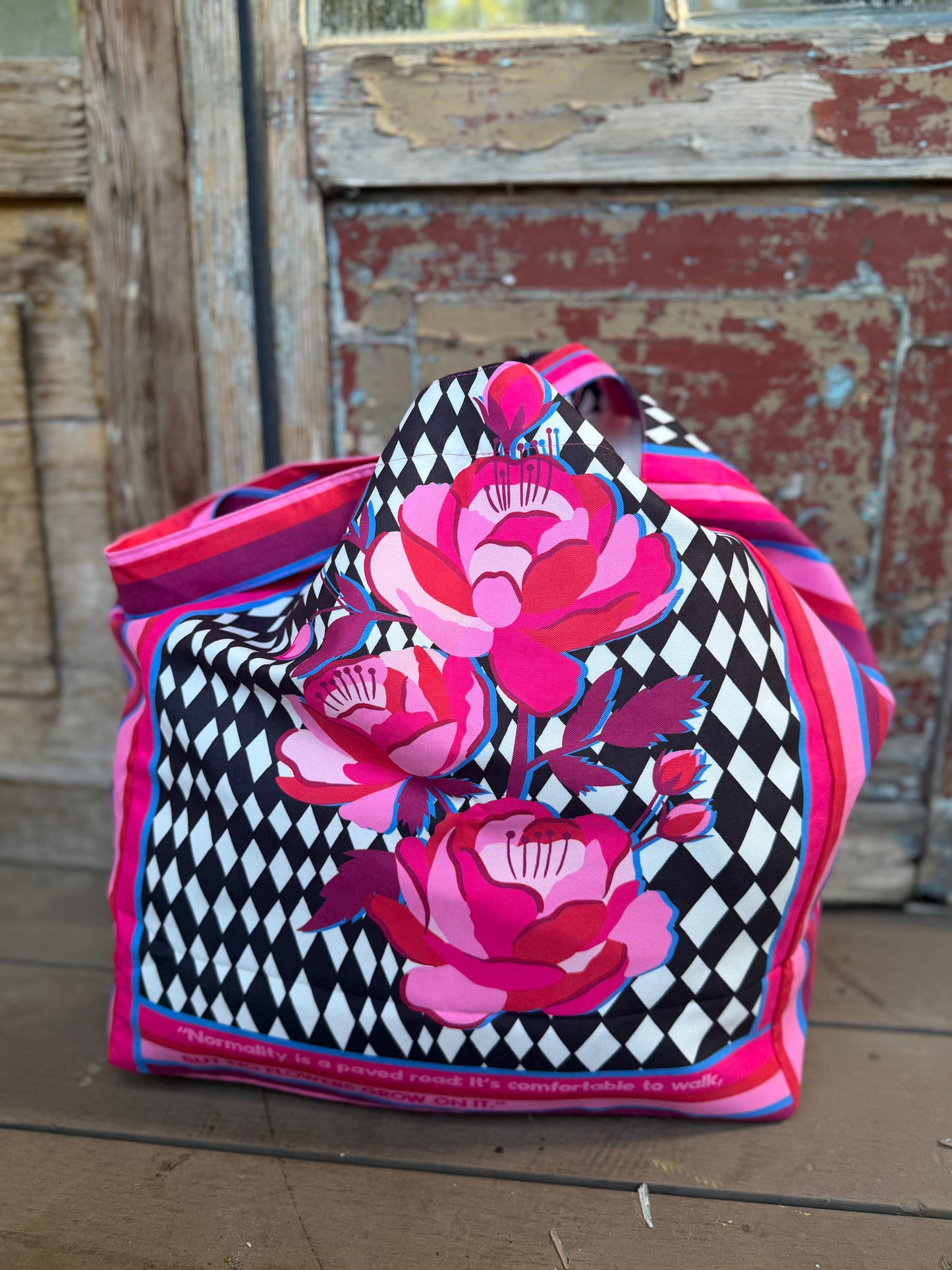Maxi tote Bag Rosa Rayas