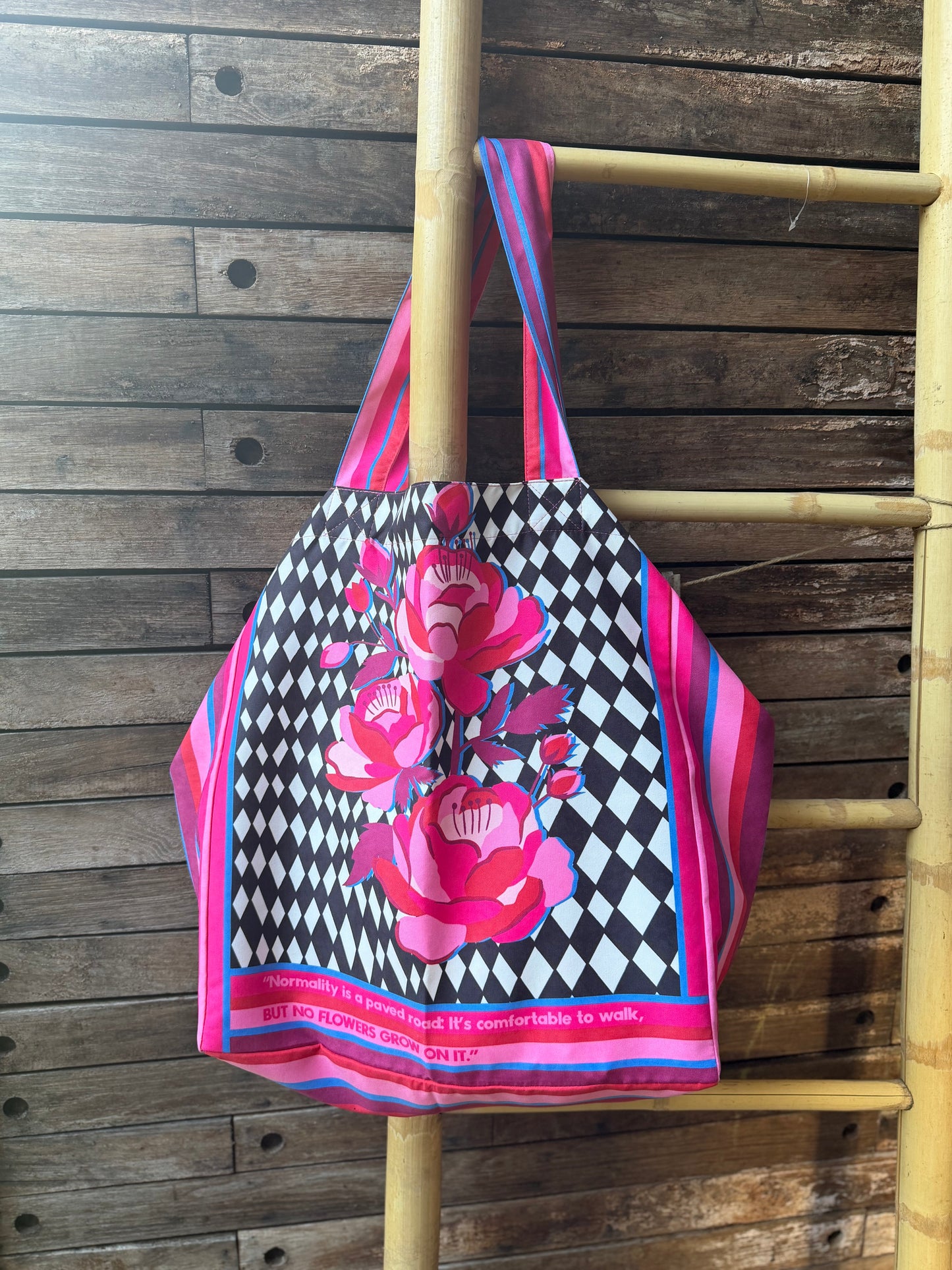 Maxi tote Bag Rosa Rayas