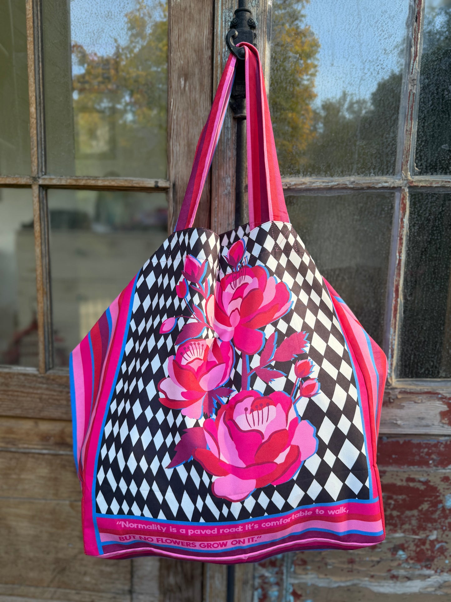Maxi tote Bag Rosa Rayas