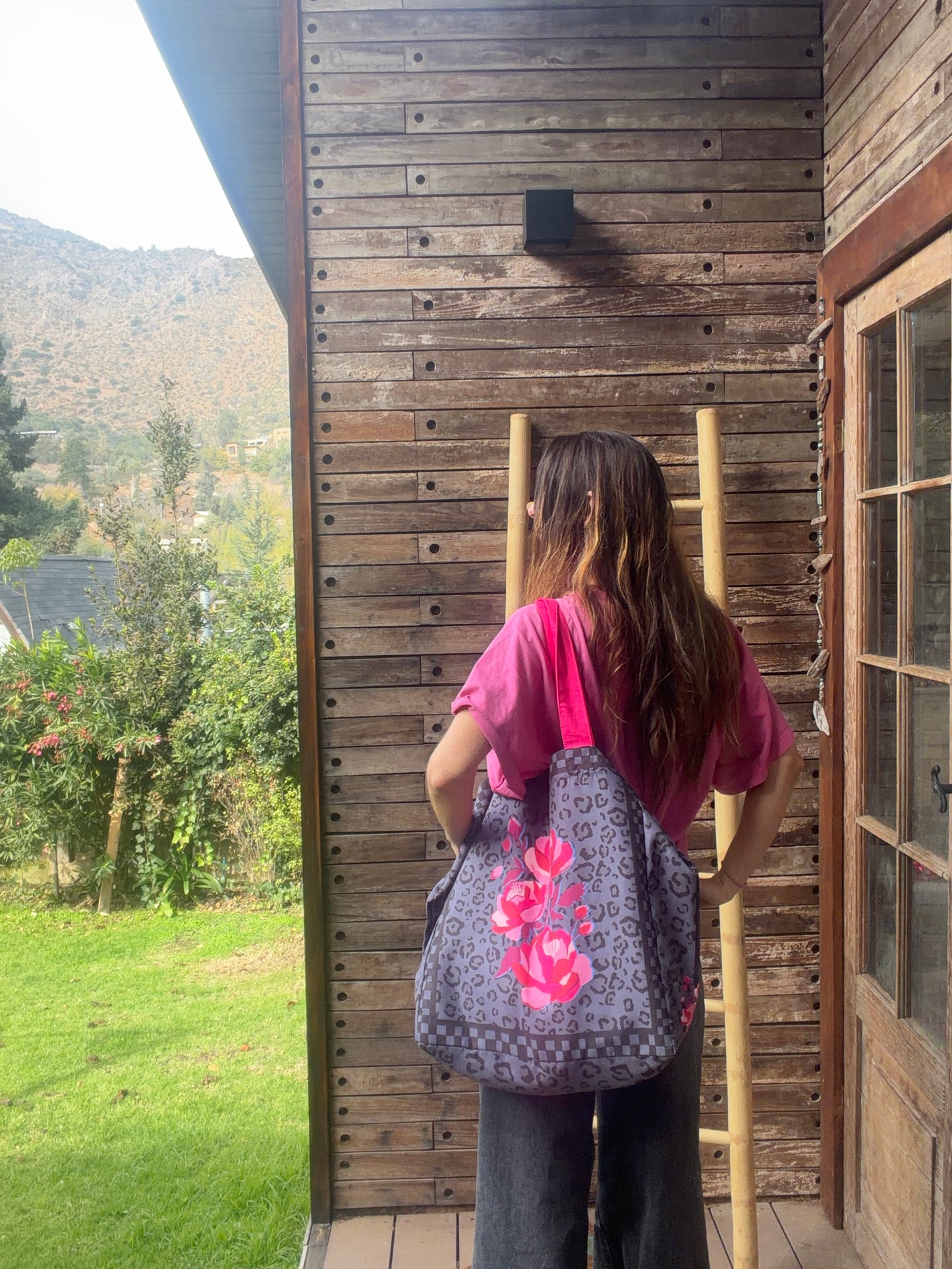 Maxi tote Bag Rosa Animal Print
