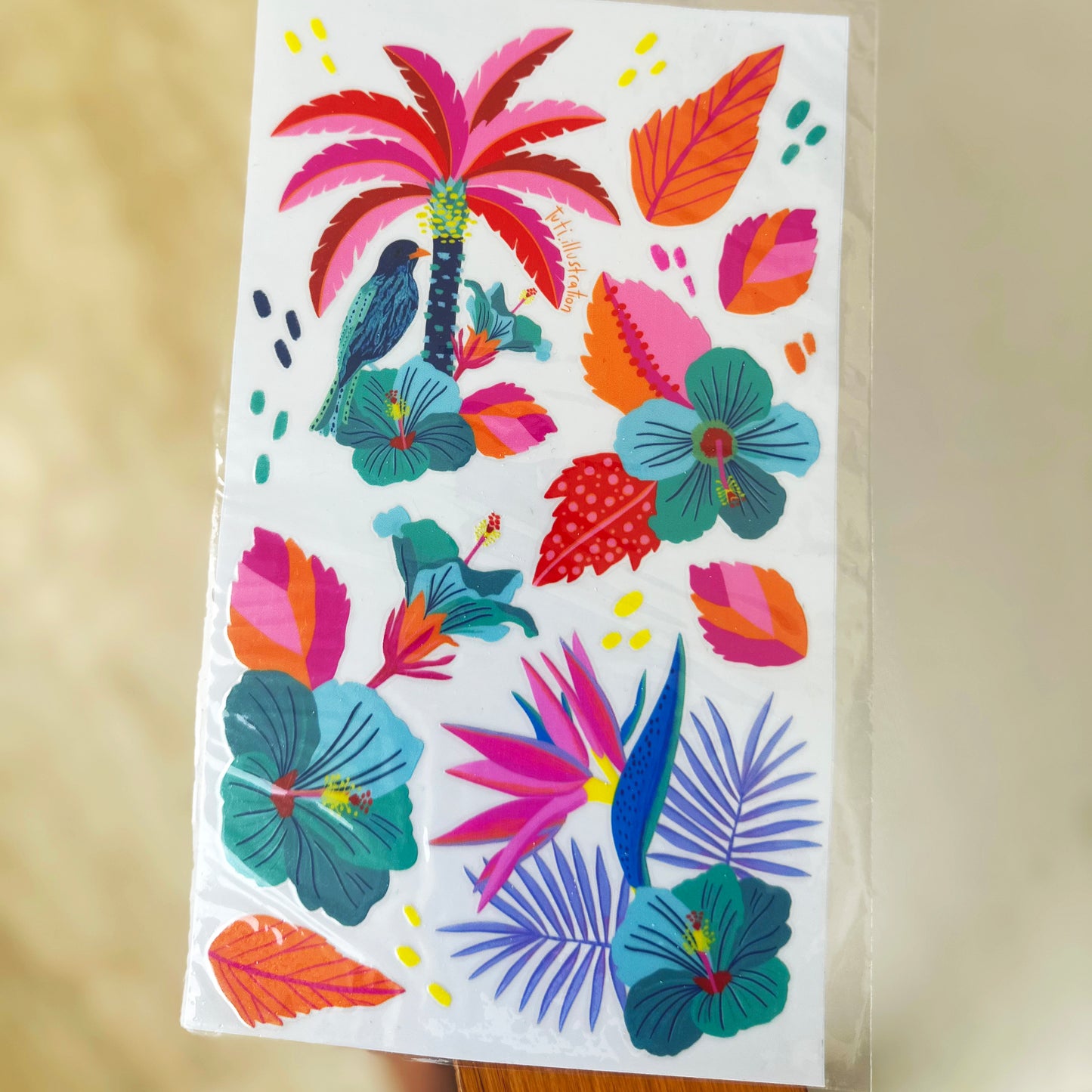 Stickers Transferibles "Mix tropical" (Large)