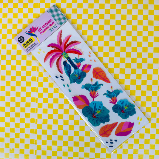 Stickers Transferibles "Mix tropical" (Medium)