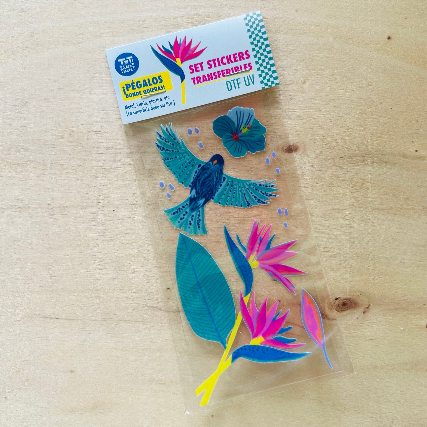 Stickers Transferibles "Pájaro tropical" (Small)