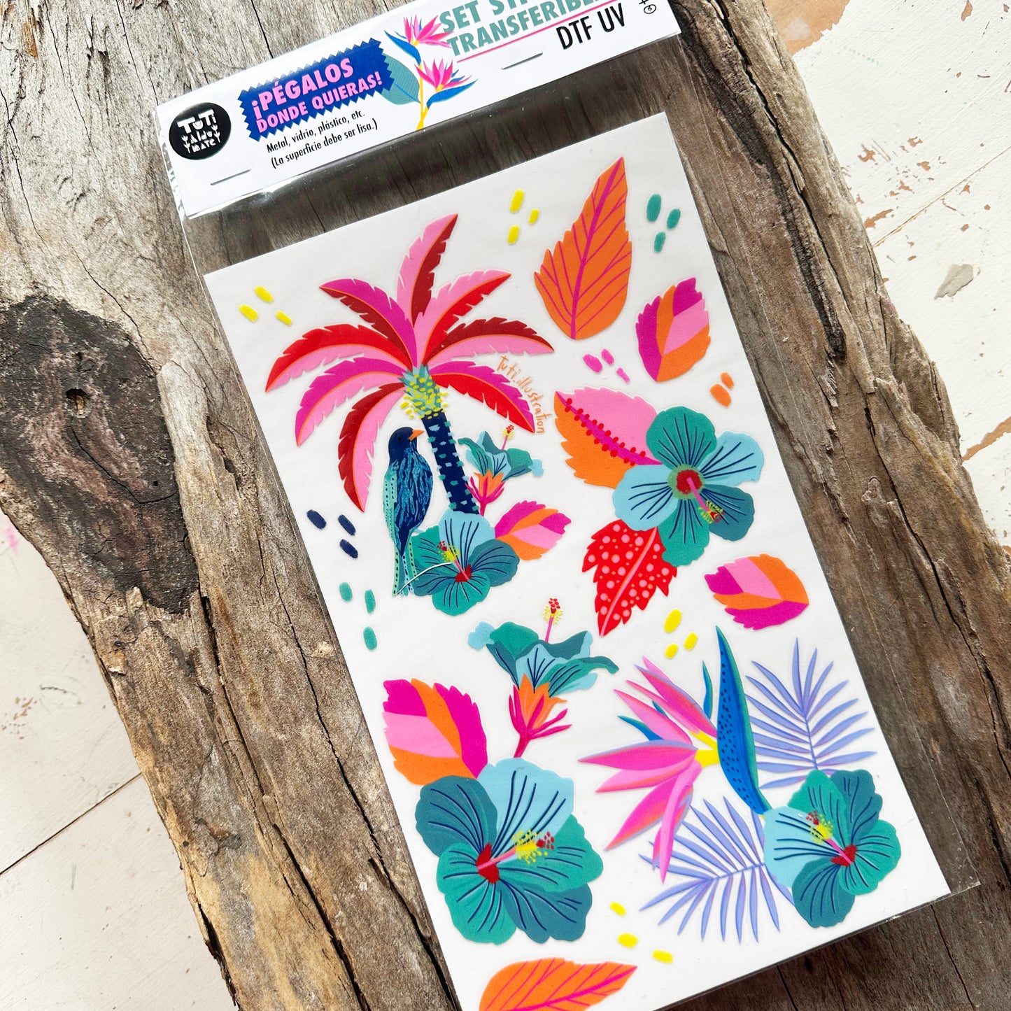 Stickers Transferibles "Mix tropical" (Large)