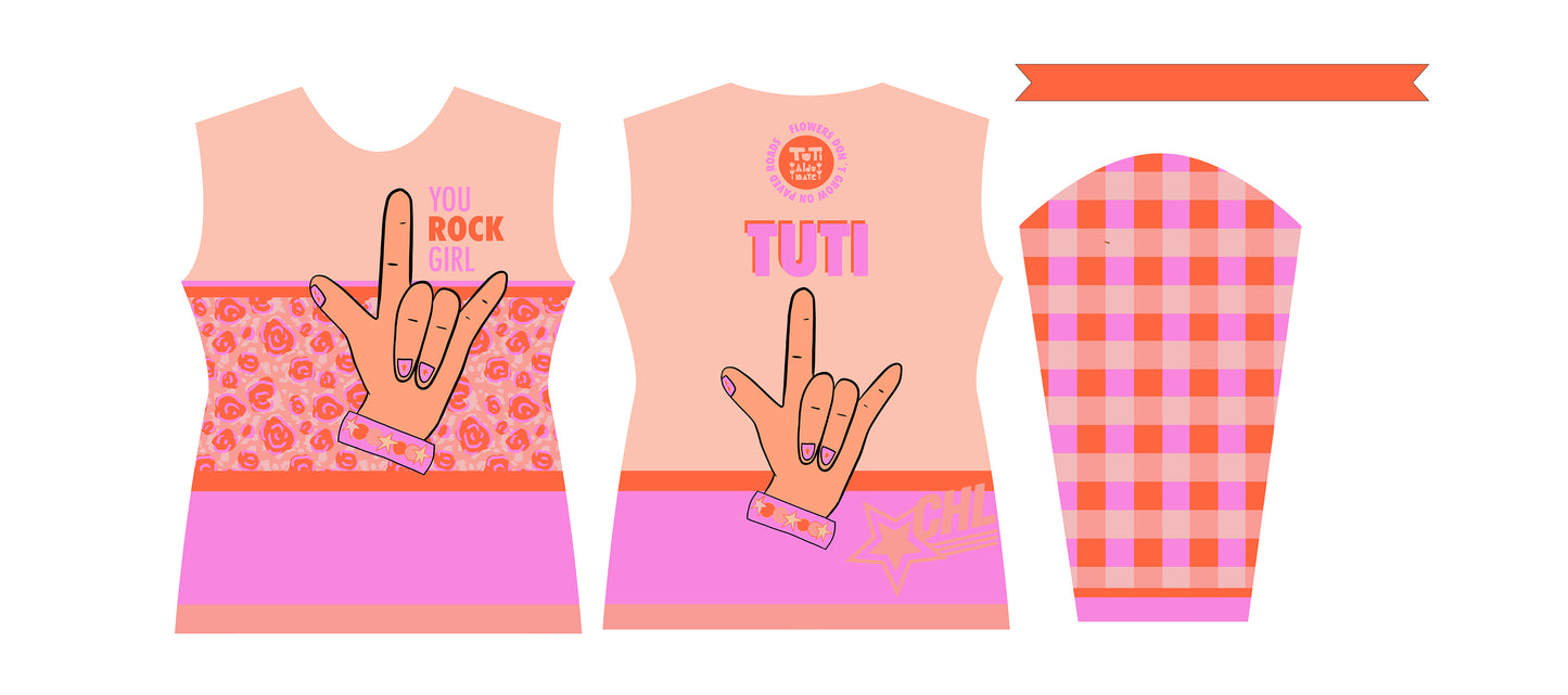 Polera Personalizable "Rock, I love you" Girls