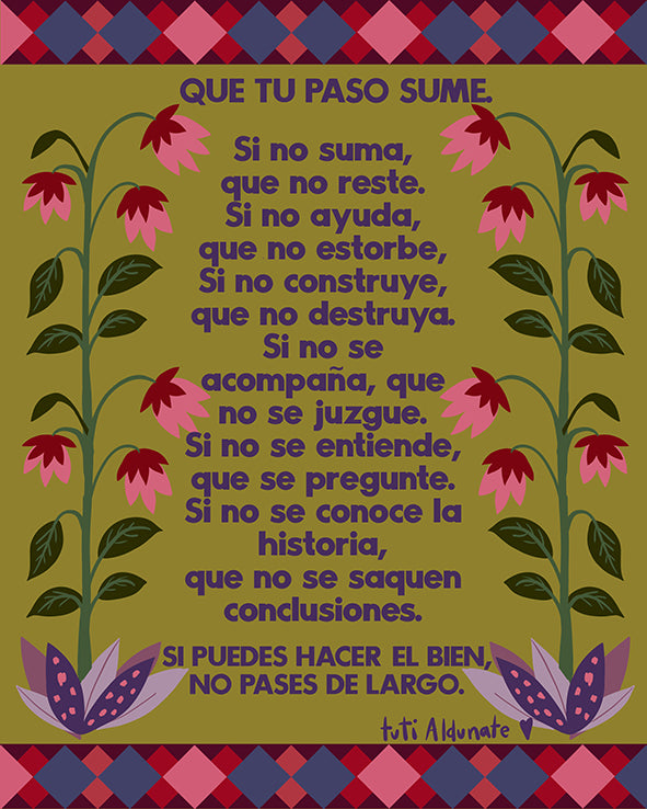 Lámina descargable "Que tu paso sume"